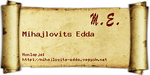 Mihajlovits Edda névjegykártya